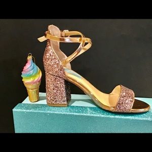 Evening Sandals bold glitter by Betsey Johnson